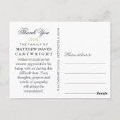 ネイビーブルー&金ゴールド悔やみや弔慰ありがとう写真ポストカード ポストカード (裏面)