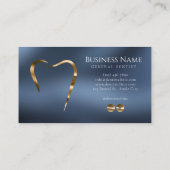 ネイビーブルー&金ゴールド歯科医名刺 名刺 (裏面)