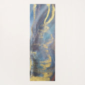 ネイビーブルー&金ゴールド水彩大理石モダン抽象芸術 ヨガマット (裏面)