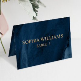ネイビーブルー&金ゴールド結婚のテーブルカード テーブルナンバー