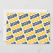 ネイビーブルー&金ゴールド3写真卒業招待状 招待状 (裏面)