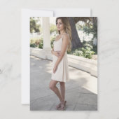 ネイビーブルー&金ゴールド | 写真卒業パーティー 招待状 (裏面)