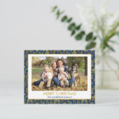 ネイビーブルー – 金箔メリークリスマスフォト シーズンポストカード (スタンド正面)