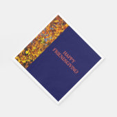 ネイビーブルー&離れシズンサンクスギビング スタンダードランチョンナプキン (角)