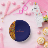 ネイビーブルー&離れシズンサンクスギビング ペーパーボウル (パーティー)