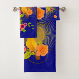 ネイビーブルー – 露と太陽の光 バスタオルセット