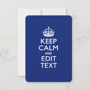 ネイビーブルー Keep Calm テキスト編集可能 カスタマイズ