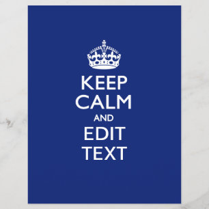 ネイビーブルー Keep Calm 編集テキスト パーソナライズド チラシ