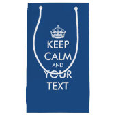 ネイビーブルー Keep calm your text ウェディング フェイバーバッグ スモールペーパーバッグ (正面)