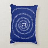 ネイビーブルーDecorの円周率の緩和曲線 アクセントクッション (裏面(縦))