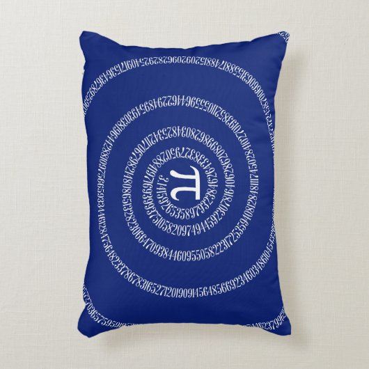ネイビーブルーDecorの円周率の緩和曲線 アクセントクッション (正面(垂直))