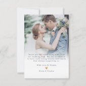 ネイビーブルーDIYカラーズラックススクリプト結婚ズサンキュー サンキューカード (裏面)