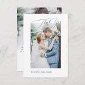 ネイビーブルーDIYカラーズラックススクリプト結婚ズサンキュー サンキューカード (正面/裏面)