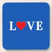 ネイビーブルーLOVEレトロ エレガント コースター (正面)