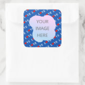 ネイビーブルーLOVEレトロ エレガント スクエアシール (バッグ)