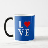 ネイビーブルーLOVEレトロ スタイリッシュ モーフィングマグカップ (左)