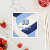 ネイビーブルーltブルーバレーボール子供の誕生日パーティー スタンダードカクテルナプキン (インサイチュ)