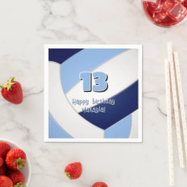 ネイビーブルーltブルーバレーボール子供の誕生日パーティー スタンダードカクテルナプキン