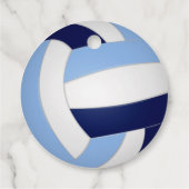 ネイビーブルーltブルーバレーボール子供の誕生日パーティー フェイバータグ (裏面)