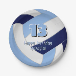 ネイビーブルーltブルーバレーボール子供の誕生日パーティー ペーパープレート