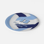 ネイビーブルーltブルーバレーボール子供の誕生日パーティー ペーパープレート (アングル)