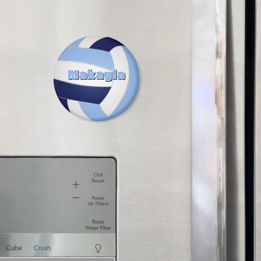 ネイビーブルーltブルーバレーボール子供の誕生日パーティー マグネット (インサイチュ (冷蔵庫))