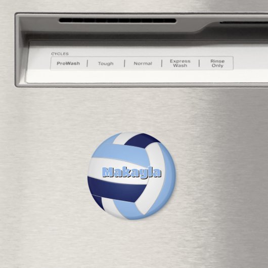 ネイビーブルーltブルーバレーボール子供の誕生日パーティー マグネット (インサイチュ (食洗機))