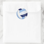 ネイビーブルーltブルーバレーボール子供の誕生日パーティー ラウンドシール (バッグ)