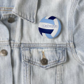 ネイビーブルーltブルーバレーボール子供の誕生日パーティー 缶バッジ (インサイチュ)