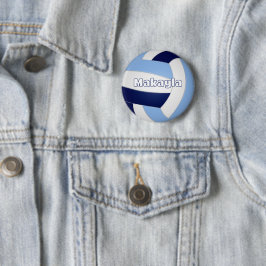 ネイビーブルーltブルーバレーボール子供の誕生日パーティー 缶バッジ