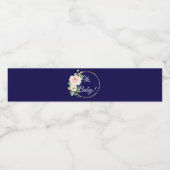 ネイビーブルーOhベビーウォーターボトルラベル ペットボトルラベル (シングルラベル)