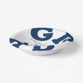 ネイビーブルーonホワイト卒業パーソナライズされた ペーパーボウル (傾斜あり)