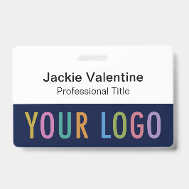 ネイビーブルーPVC名バッジ（クリップラニヤードまたはリール付き） バッジ