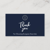 ネイビーブルーQRコードフィードバック要求カードの挿入 名刺 (正面)