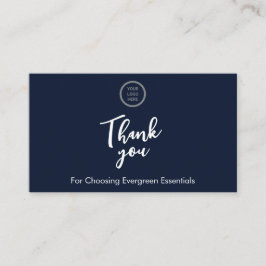 ネイビーブルーQRコードフィードバック要求カードの挿入 名刺