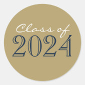 ネイビーブロンズ金ゴールド卒業封筒用シールシール ラウンドシール (正面)