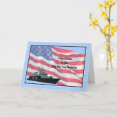 ネイビーブートキャンプ卒業カード カード (黄色い花)