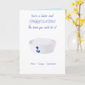 ネイビーブートキャンプ卒業式グリーティングカード カード (黄色い花)