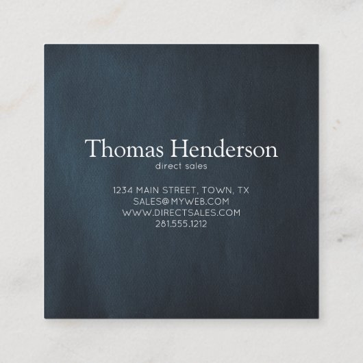 ネイビーブ男らしループロフェッショナル スクエア名刺 (裏面)