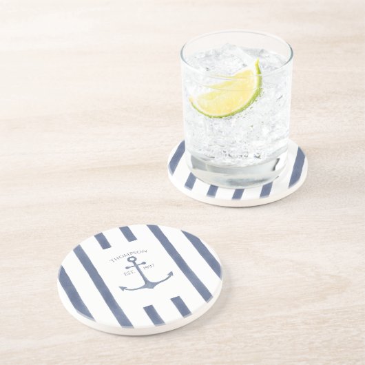 ネイビーブ航海のルーいかりコーパーソナライズされたスター コースター (側面)