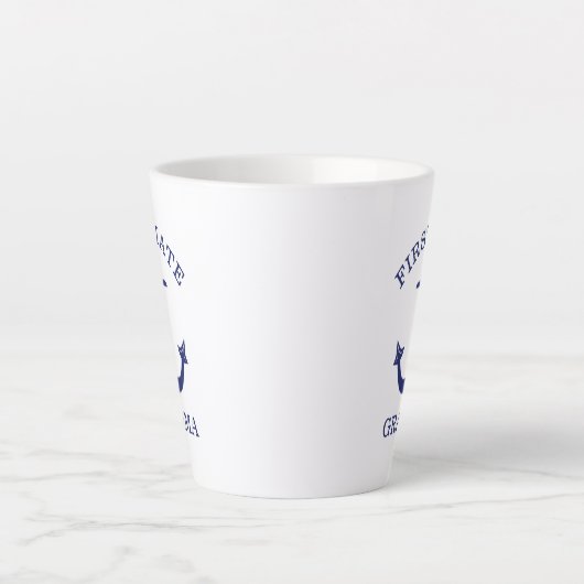 ネイビーブ航海のルーいかりファーストメイトおばあちゃん カフェラテマグ (正面)