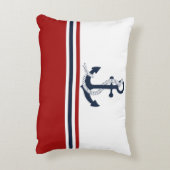 ネイビーブ航海のルーいかりブルーホワイトレッドストライプ アクセントクッション (裏面(縦))