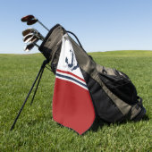 ネイビーブ航海のルーいかりブルーホワイトレッドストライプ ゴルフタオル (グリーン)