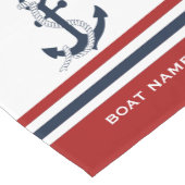 ネイビーブ航海のルーいかりブルーホワイトレッドストライプ ショートテーブルランナー (コーナー)