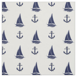 ネイビーブ航海のルーいかり/ブルーヨットシルエット ファブリック