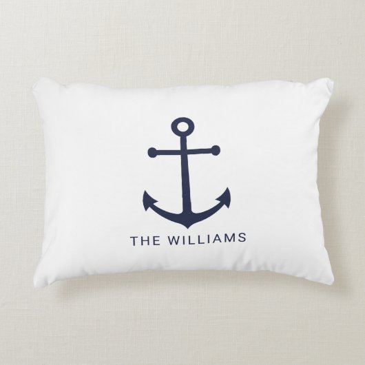 ネイビーブ航海のルーいかり&名前をカスタムする アクセントクッション (正面)