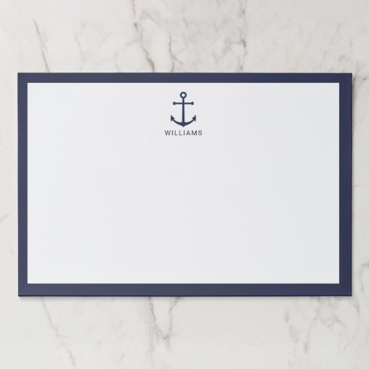 ネイビーブ航海のルーいかり(名前をカスタムする) ペーパーパッド (正面)