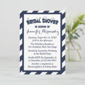 ネイビーブ航海のルーアンドホワイトストライプブライダルシャワー 招待状 (スタンド正面)