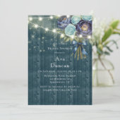 ネイビープオーニー&ターコイズバラブライダルシャワー 招待状 (スタンド正面)
