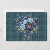 ネイビープニーとターコイズバラリハーサルディナー 招待状 (裏面)